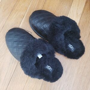 UGG Women's Black Quilted Slippers